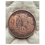 1 Oz Grizzly Bear Copper Round