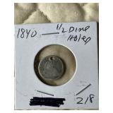 1840 Holed Half Dime