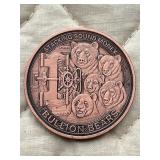 1 Oz Grizzly Bear Copper Round