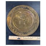 Vintage Brass Galleon Ship Wall Plate