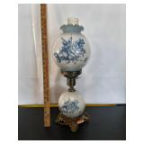 Vintage Milk Glass Hurricane Lamp