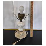 Vintage White Milk Glass Hobnail Table Lamp