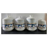 Ceramic Blue Ribbon Canisters