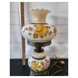 Vintage Hand Painted Hurricane Lamp