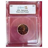ICG-Genuine Rose Gold Plated Wheat Penny