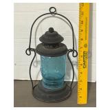 Decorative Blue Glass Ball Mason Jar Lantern