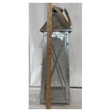 Galvanized Metal and Glass Candle Lantern