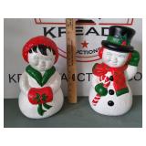 Vintage Snowman and Snowwoman