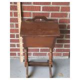 Vintage Sewing Stand with Contents