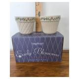 Longaberger Early Blossoms Flower Pots