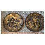 Vintage Embossed Brass Wall Hangings