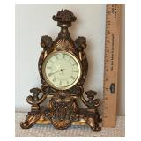 Vintage Etched Cherub Mantle Clock