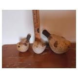 Rustic Stoneware Pottery Bird Figurines