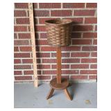 Vintage Wicker Planter Stand