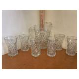 Anchor Hocking Glass Tumblers and Pitcher