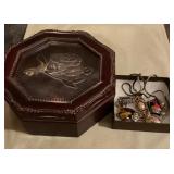 Vintage Jewelry Box and Jewelry