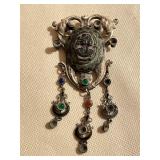 Art Nouveau Cameo Brooch-missing some stones