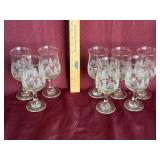 Etched Winter Theme Glasses