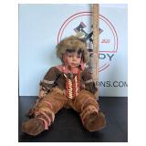 Vintage Porcelain Native American Doll