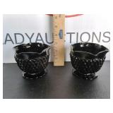 Vintage Tiara Diamond Point Candle Holders