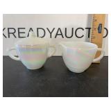 Moonglow Iridescent Creamer and Sugar Bowl