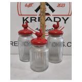 Red Rooster Glass Canisters