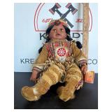 Vintage Porcelain Native American Doll