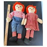 Vintage Raggedy Ann and Andy Dolls