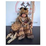 Vintage Porcelain Native American Doll