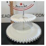Fenton Silver Crest 2-Tier Tidbit Tray
