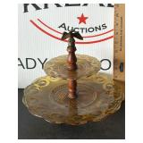 MCM 2 Tiered Glass Serving Stand