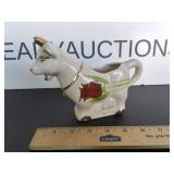 Vintage Red Tulip Cow Creamer