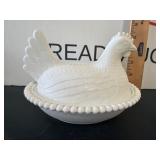 Milk Glass Hen on a Nest