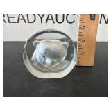 Mats Jonasson Glass Bear Cub Paperweight