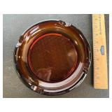 Vintage Amber Glass Ashtray
