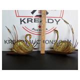 MCM Brass Swans Wall Hangings