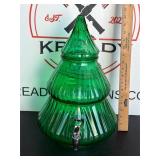 Glass Christmas Tree Beverage Dispenser