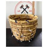 Handcrafted Vintage Woven Coiled Basket