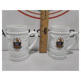 Vintage Milk Glass Steins