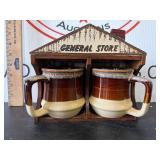 Vintage Wall Mount Coffee Mug Display