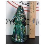 Fenton Spruce Green Carnival Glass Santa