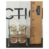 Vintage Pure Milk Miniature Glass Bottles