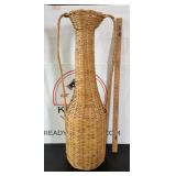 Vintage Wicker Floor Vase