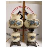 Vintage Hurricane Parlor Lamps