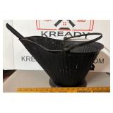 Vintage Metal Coal Scuttle Bucket with Shovel
