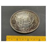 Vintage Justin Champion Rodeo Belt Buckle