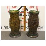 Glass Mosaic Hurricane Candle Holders