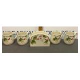 Vintage Otagiri Hummingbird Mugs and Napkin Holder