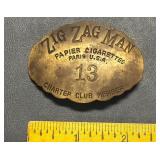 Vintage Brass Zig Zag Paper Cigarettes Pin