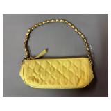 Yellow Quilted Canvas Bag with Chain Strap